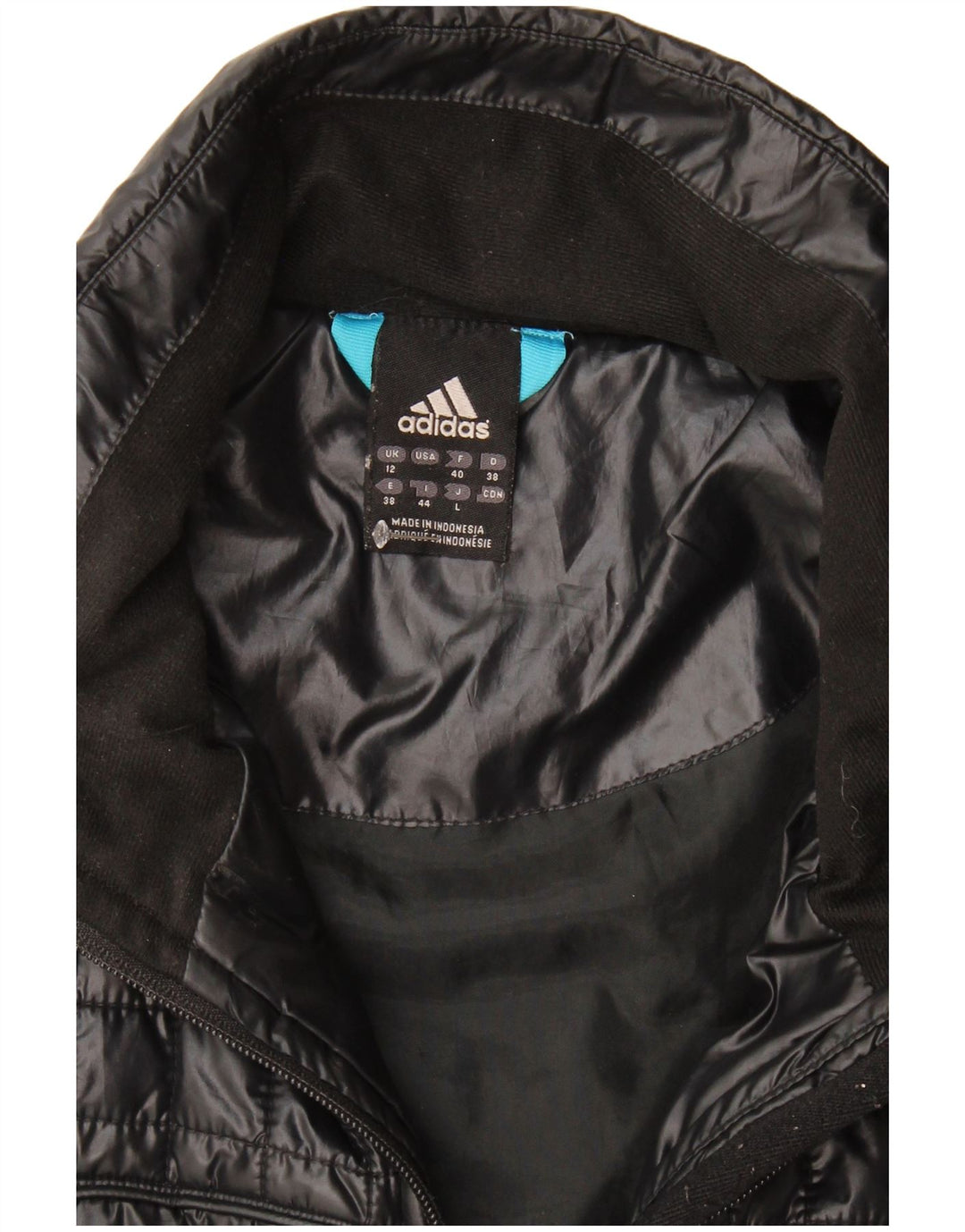 Adidas Chaqueta Acolchada Mujer UK 12 Mediano Negro Poliéster