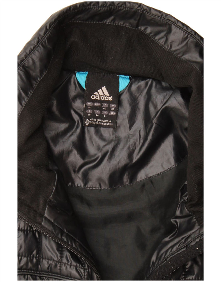 Adidas Chaqueta Acolchada Mujer UK 12 Mediano Negro Poliéster
