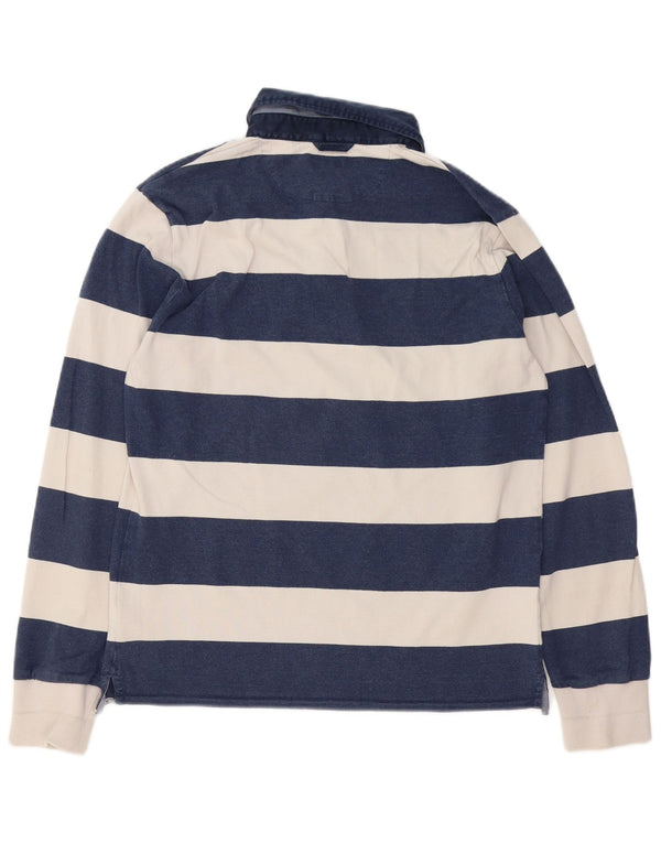 Gant Polo De Rugby De Manga Larga De Algodón A Rayas Azul Marino Mediano para Hombre