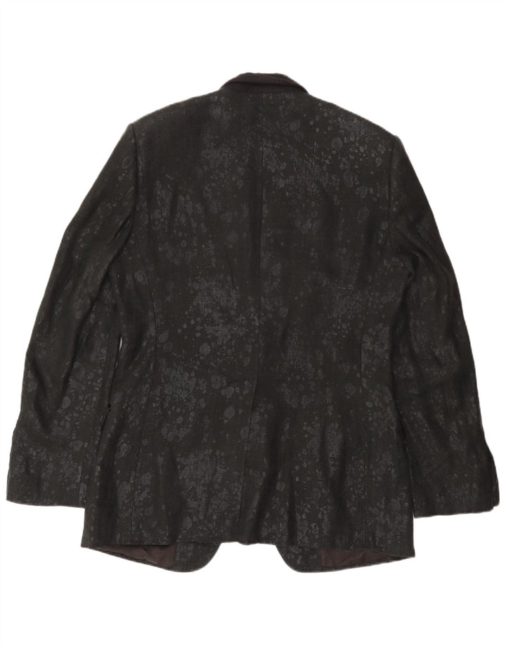 Dolce & Gabbana Chaqueta tipo blazer de 1 botón para hombre IT 52 XL Lino teñido anudado gris