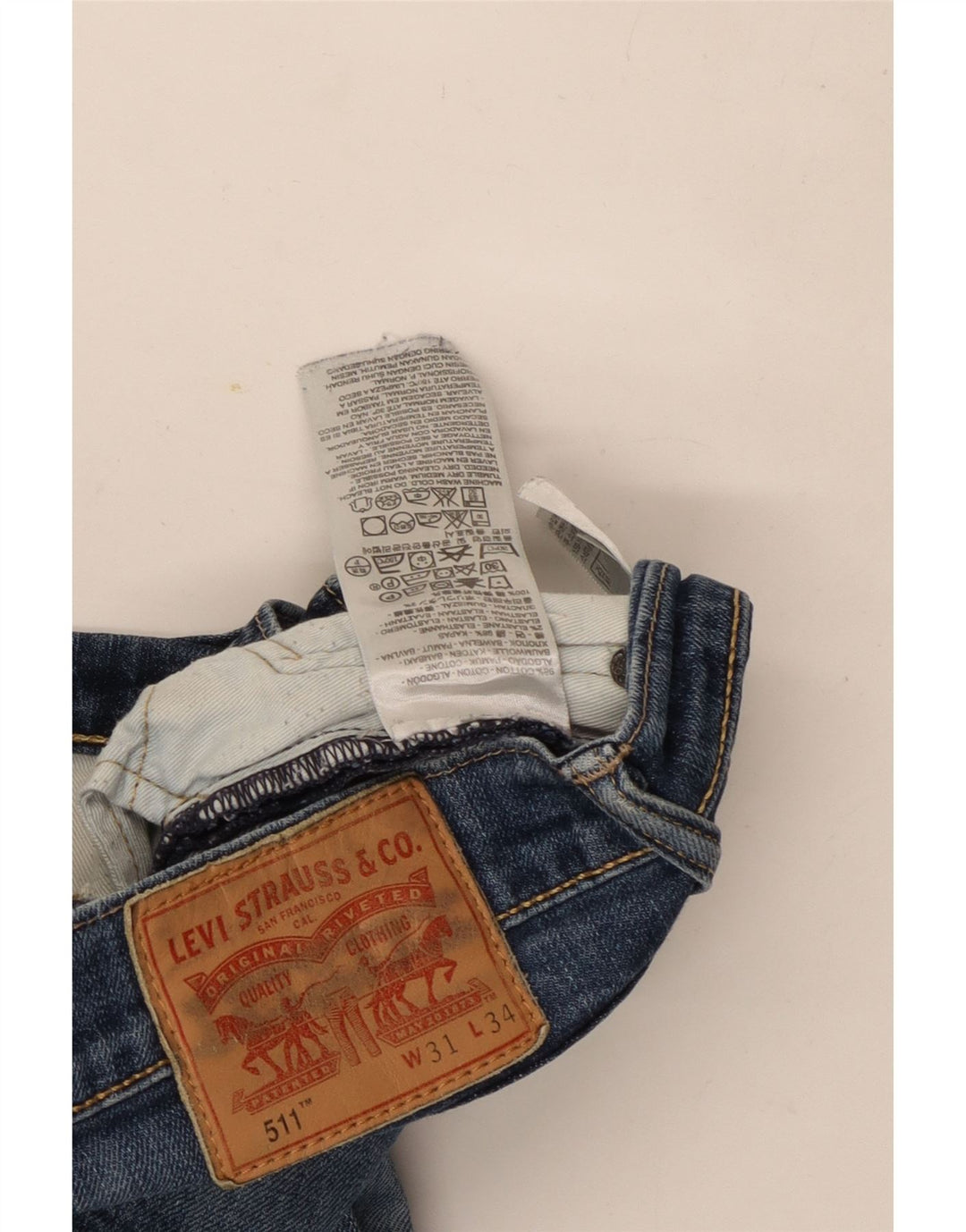 Levi's Hombre 511 Slim Jeans W31 L34 Algodón Azul