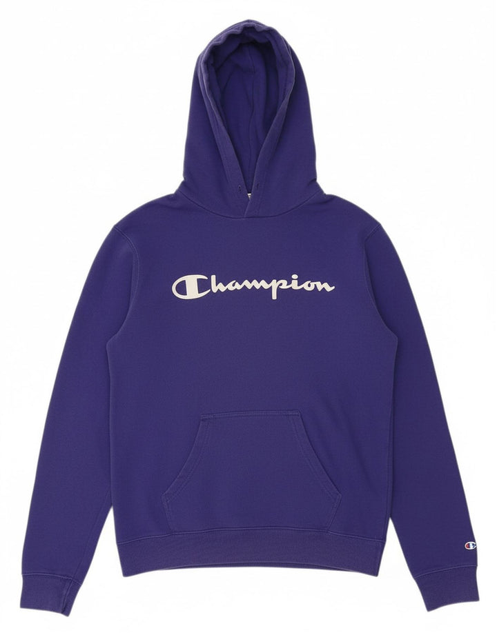 CHAMPION Mens Graphic Hoodie Jumper Small Purple