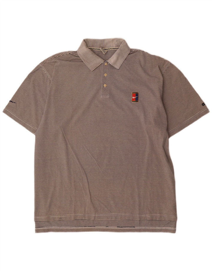 Nike Polo Hombre 2XL Algodón A Rayas Gris