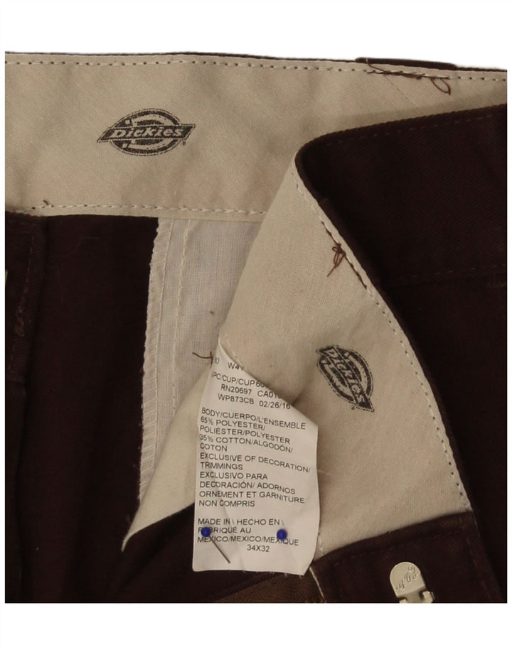 Dickies Pantalón chino recto para hombre W34 L32 Poliéster marrón