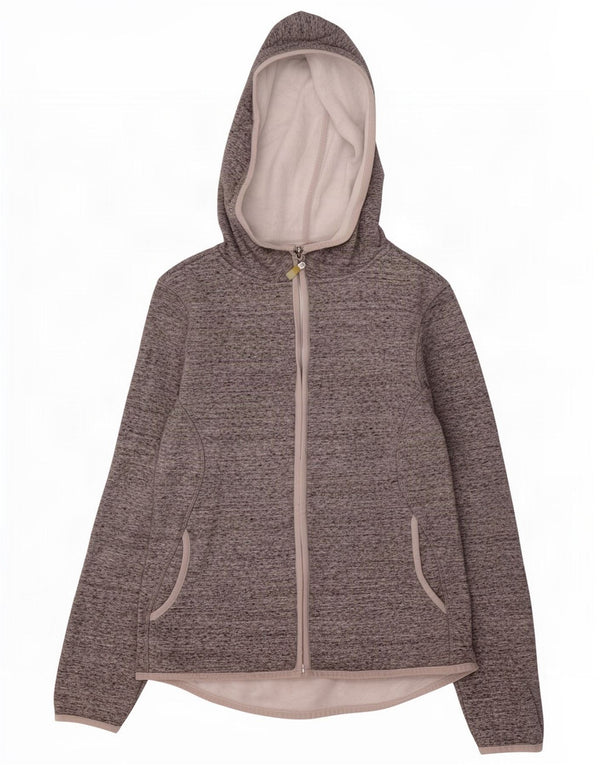 Marks & Spencer Suéter con capucha y cremallera para mujer UK 10 Small Grey Moteado