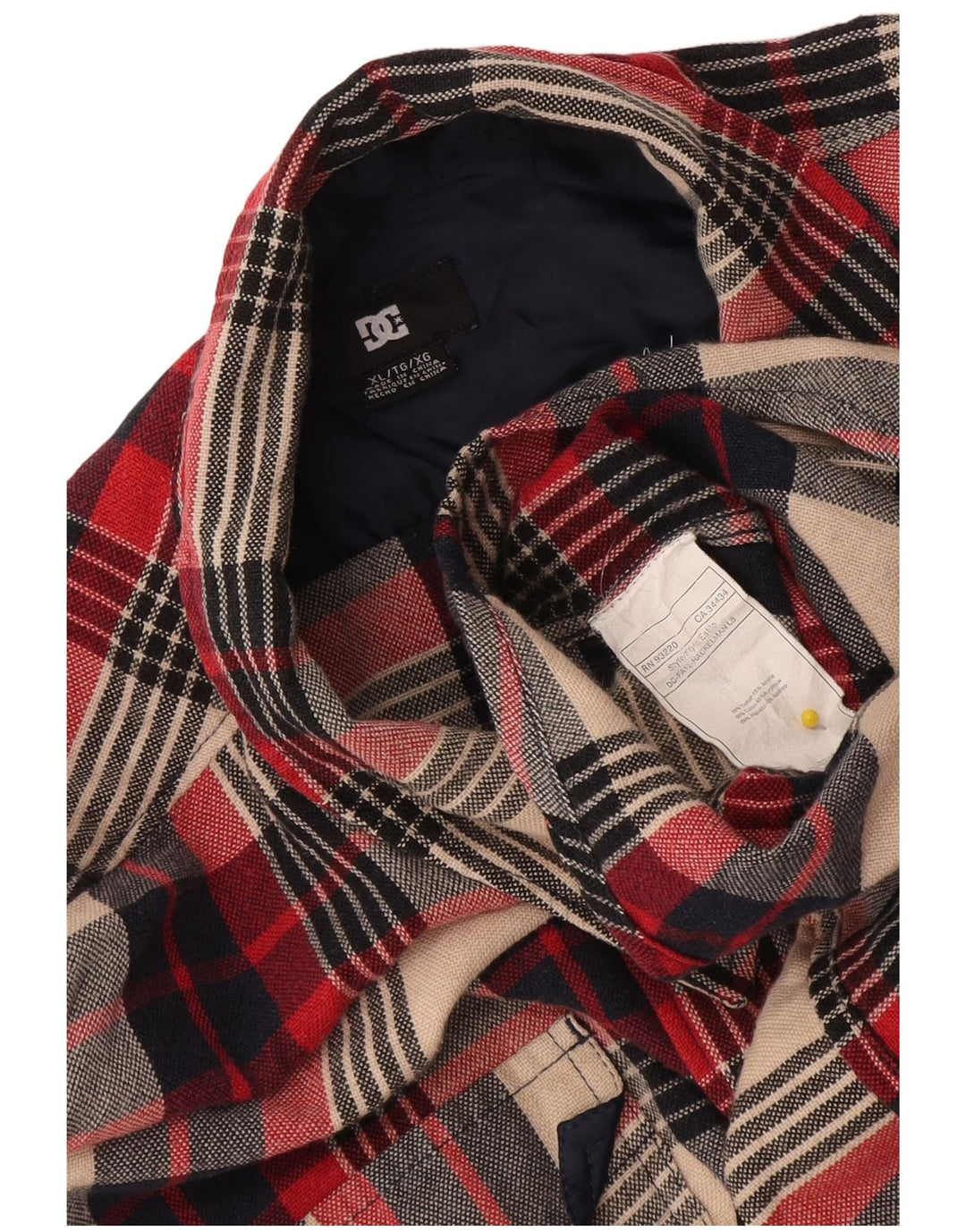 Camisa de franela DC Hombre XL Algodón a cuadros multicolor