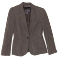 Zara Mujer Chaqueta Blazer De 1 Botón UK 6 XS Viscosa Gris