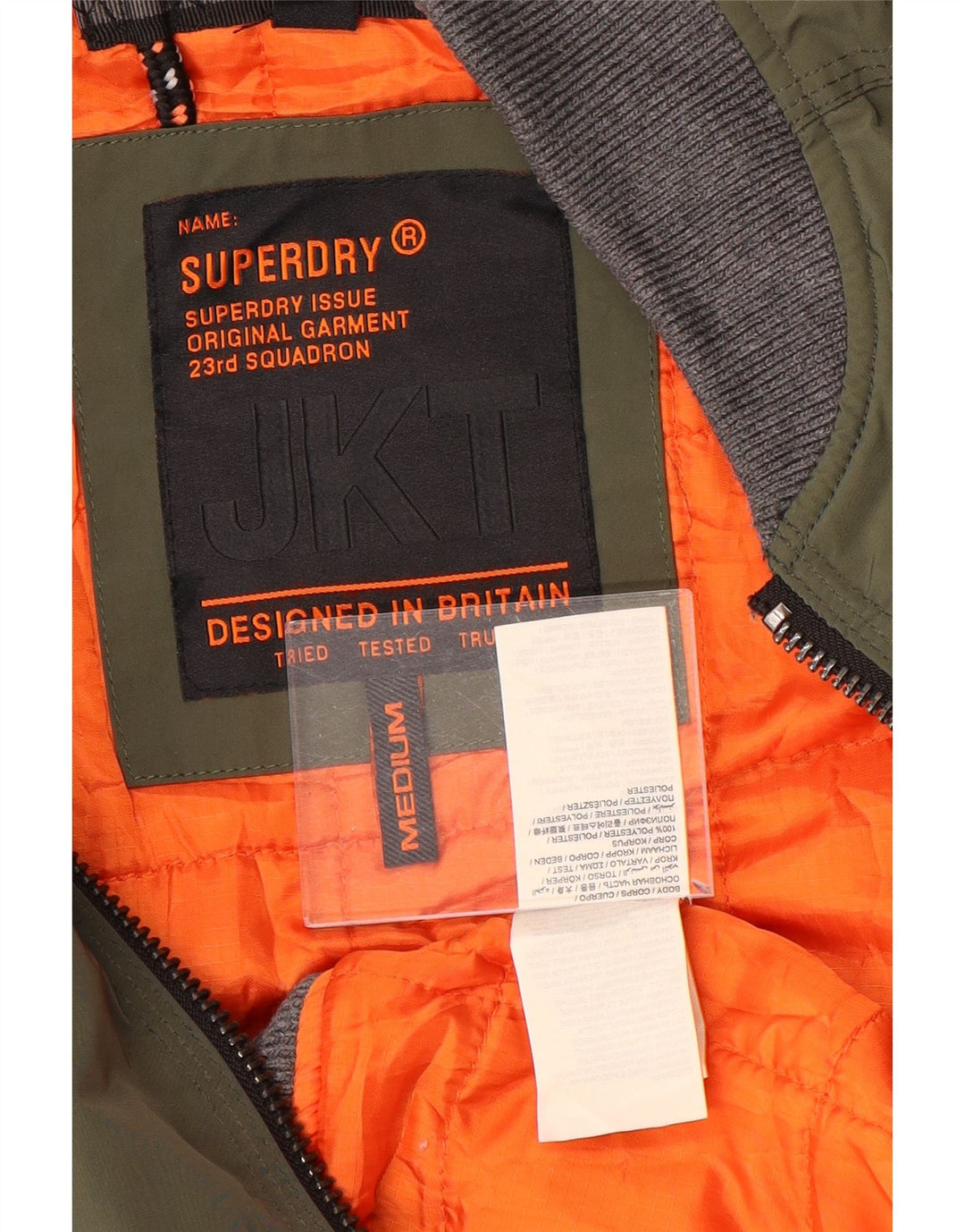 Superdry Cazadora Bomber para Hombre ES 38 Poliéster Color Block Caqui Mediano