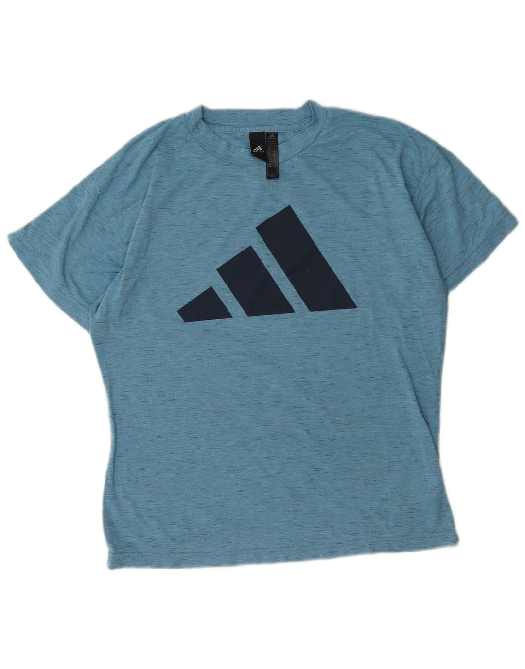 Adidas Camiseta gráfica para mujer Top UK 12/14 Poliéster moteado azul medio