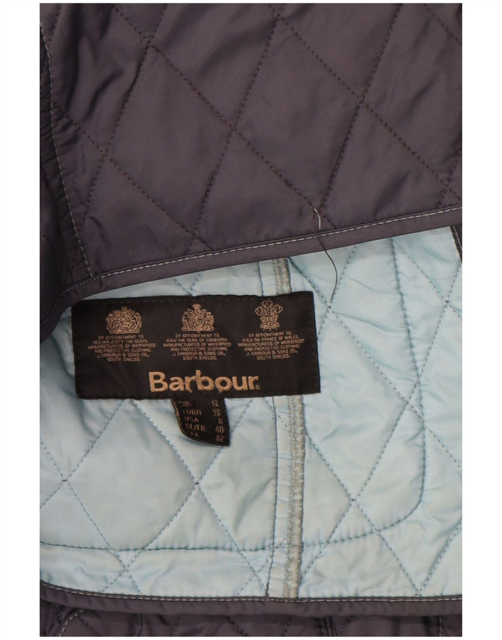 Barbour Chaqueta Acolchada Para Mujer UK 12 Mediana Azul Marino Poliamida