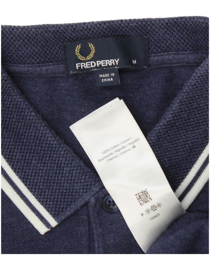 FRED PERRY Polo para hombre de algodón azul marino medio