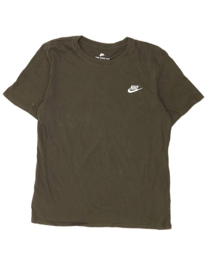 Camiseta Nike de corte atlético para hombre, parte superior de algodón verde medio