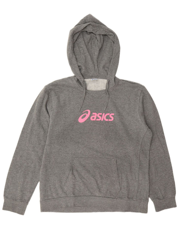Asics Sudadera con capucha gráfica para mujer UK 20 2XL Gris Algodón