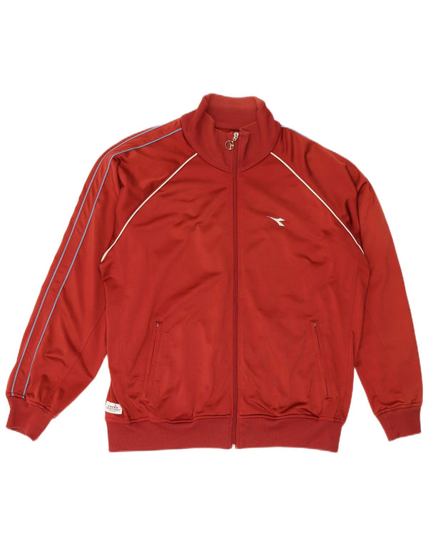 Diadora Chaqueta de chándal para hombre, talla 42, poliéster rojo grande