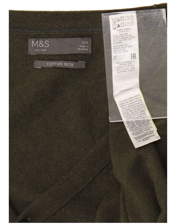 Marks & Spencer - Cárdigan para hombre, talla 2XL, algodón caqui