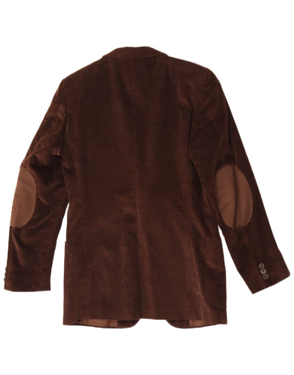 Vintage hombres 2 botones pana Blazer chaqueta Reino Unido 36 pequeño marrón