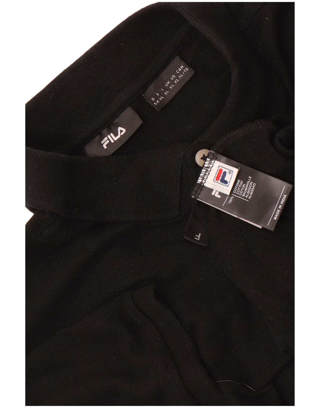 Fila Polo Hombre XL Algodón Negro