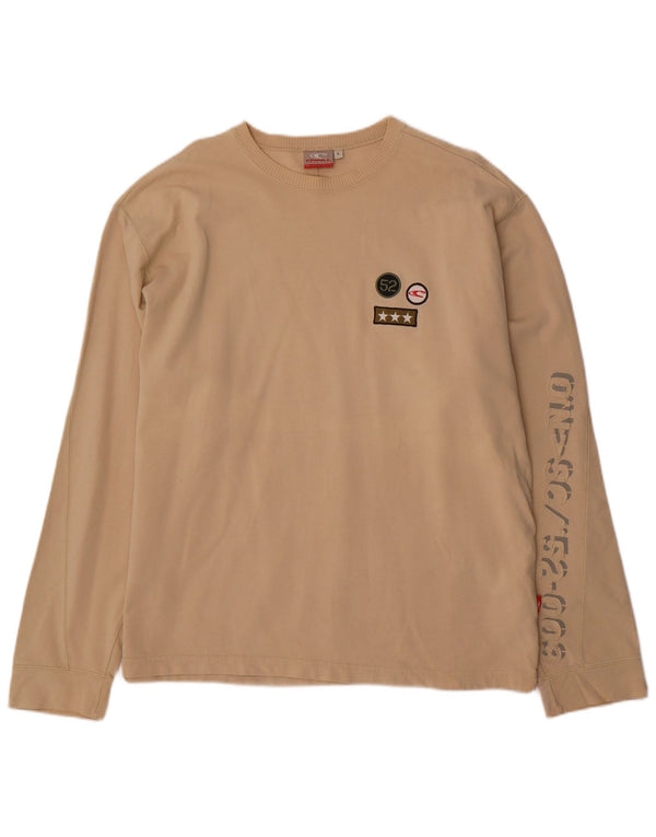 O'Neill Mens Graphic Top Manga Larga Grande Algodón Beige