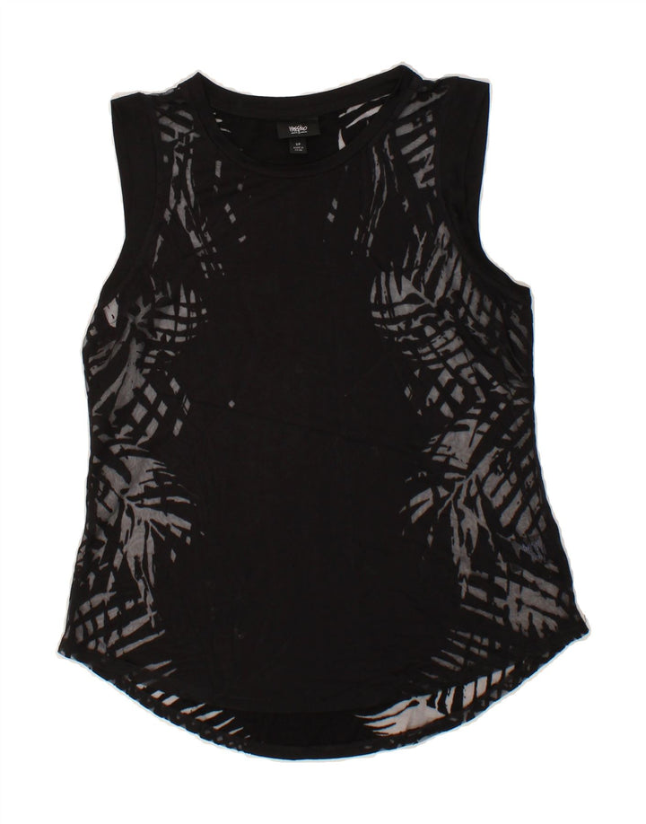 MOSSIMO Womens Vest Top UK 10 Small Black Rayon Vintage Mossimo and Second-Hand Mossimo from Messina Hembry 