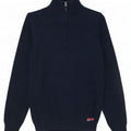 Superdry Jersey con cuello y cremallera para hombre, talla pequeña, algodón azul marino