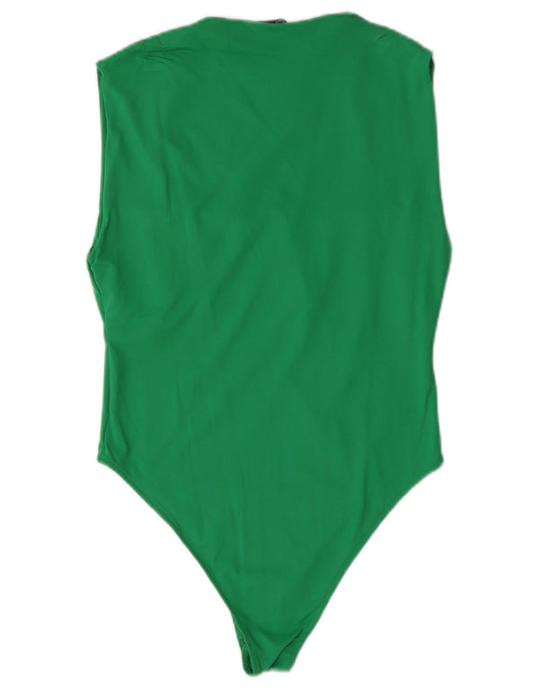 Zara Mujer Body Sin Mangas UK 44 Large Poliamida Verde