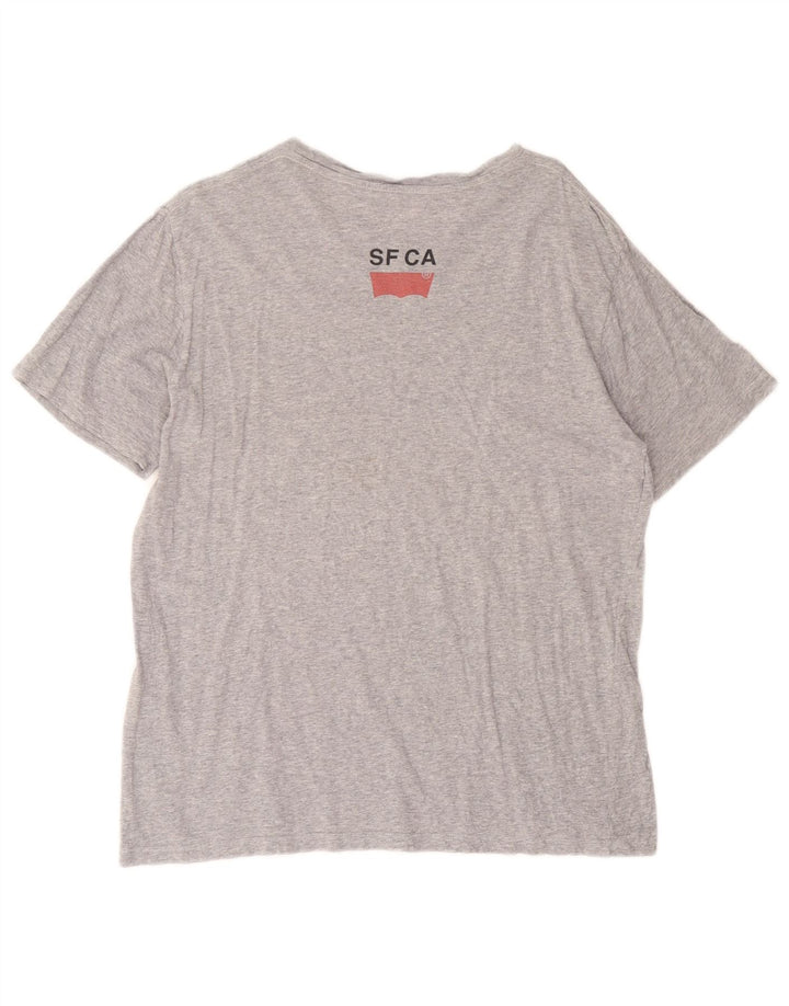 Levi's Camiseta gráfica para hombre Top grande de algodón gris