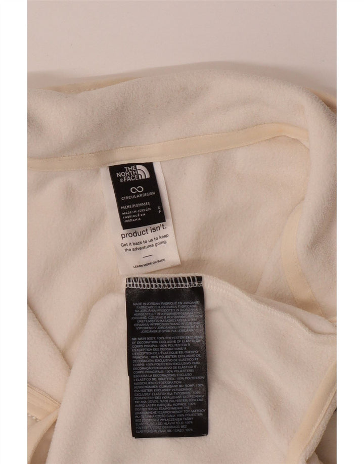 THE NORTH FACE Jersey de forro polar con cuello y cremallera para hombre pequeño poliéster blanco
