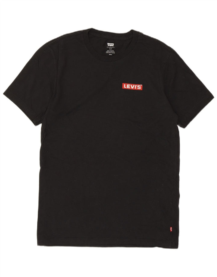 LEVI'S Camiseta Slim Fit para Hombre Top Medio Algodón Negro