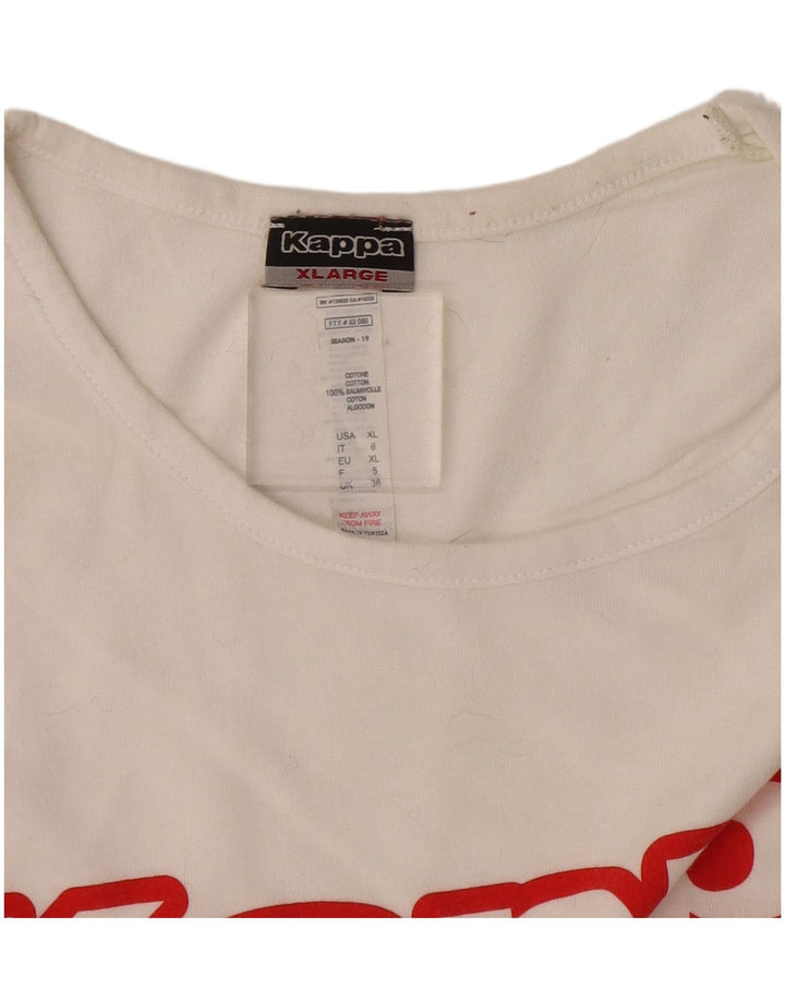 Kappa Hombre Camiseta Gráfica Top XL Blanco Algodón