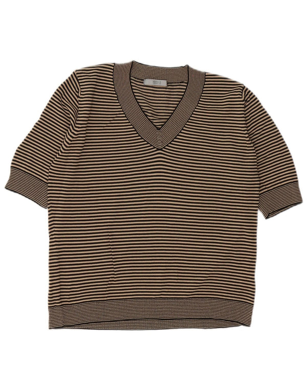 Marks & Spencer Camiseta para Mujer Top UK 44 Medium Black Rayas Viscosa