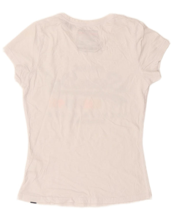 Superdry Camiseta gráfica para mujer Top UK 10 Small White Cotton