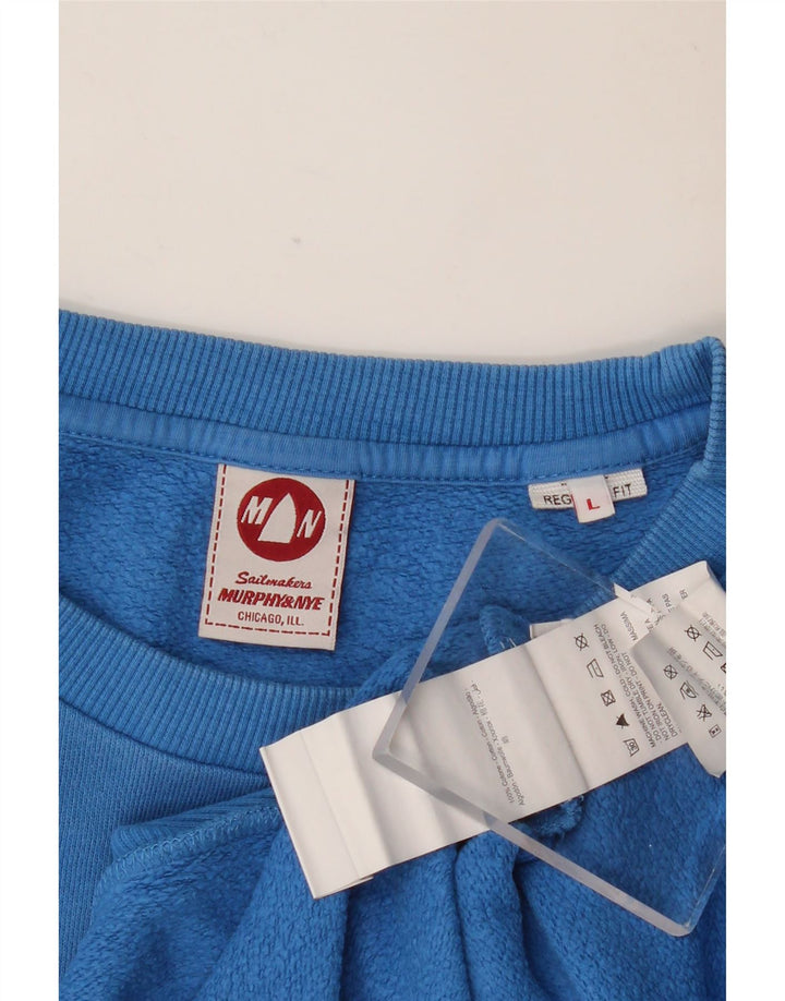 MURPHY & NYE Mens Sailmakers Graphic Sudadera Jumper Grande Azul