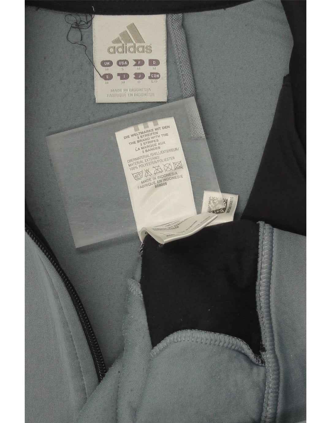 ADIDAS Mens Tracksuit Top Jacket Medium Grey Colourblock Polyester Vintage Adidas and Second-Hand Adidas from Messina Hembry 