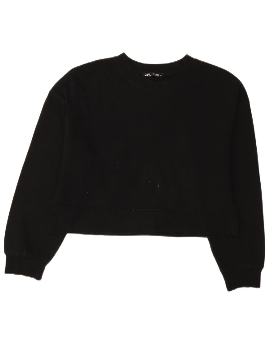 Zara Mujer Crop Oversize Sudadera Jumper UK 10 Small Negro