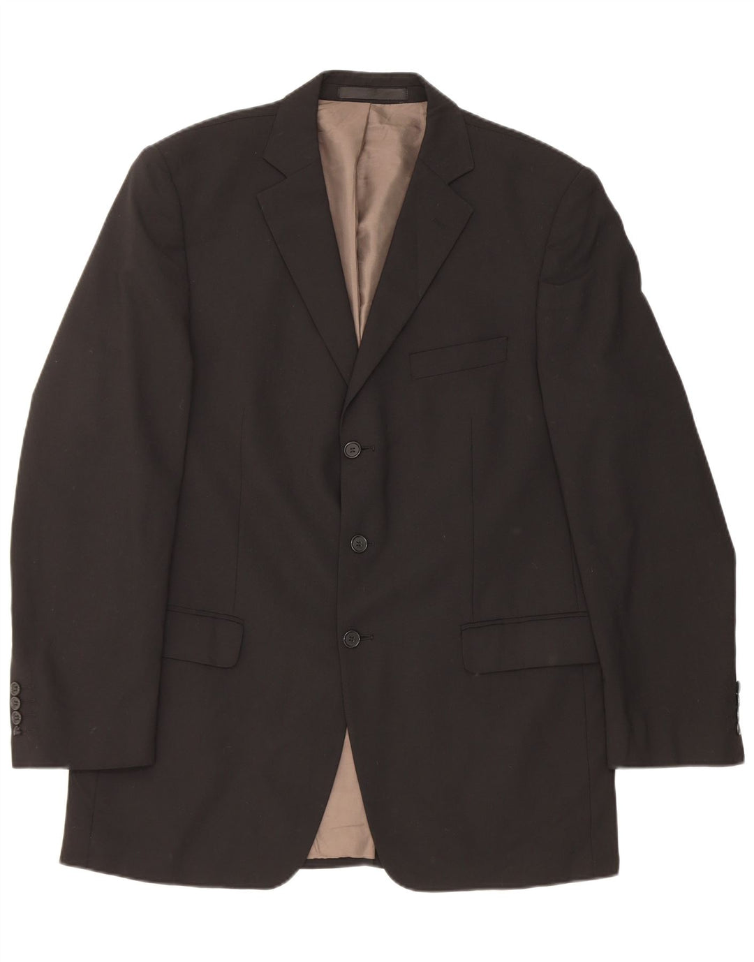 Marks & Spencer Chaqueta tipo blazer de 3 botones para hombre UK 42 Grande Poliéster negro