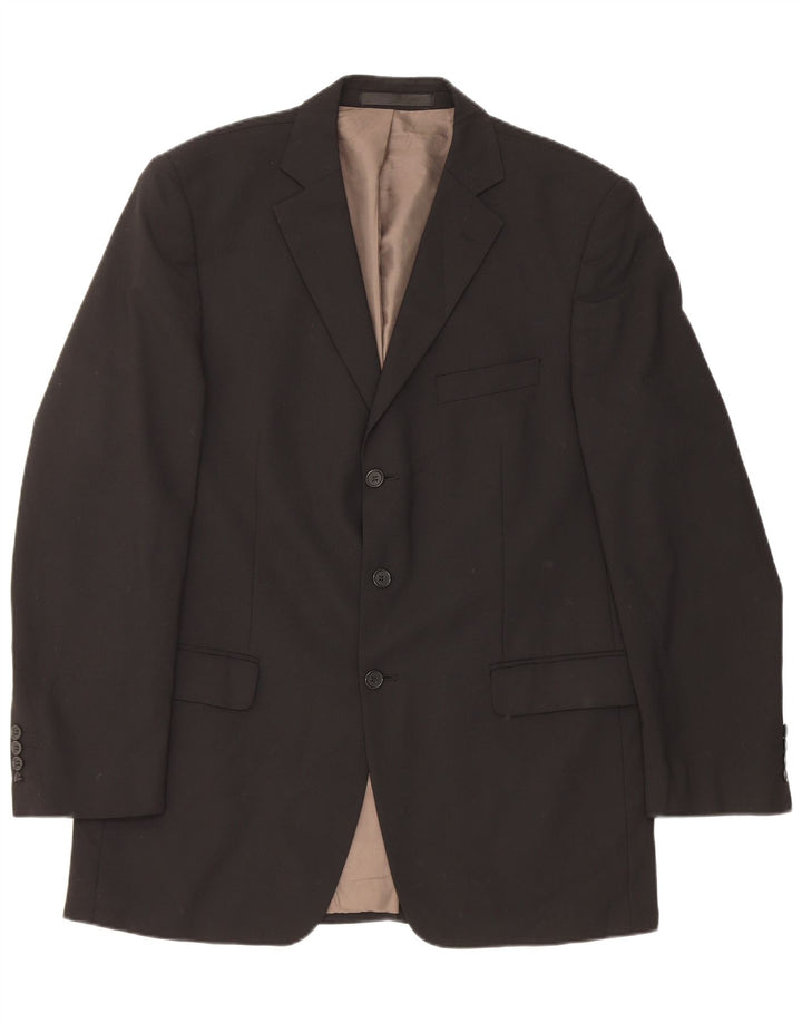 Marks & Spencer Chaqueta tipo blazer de 3 botones para hombre UK 42 Grande Poliéster negro