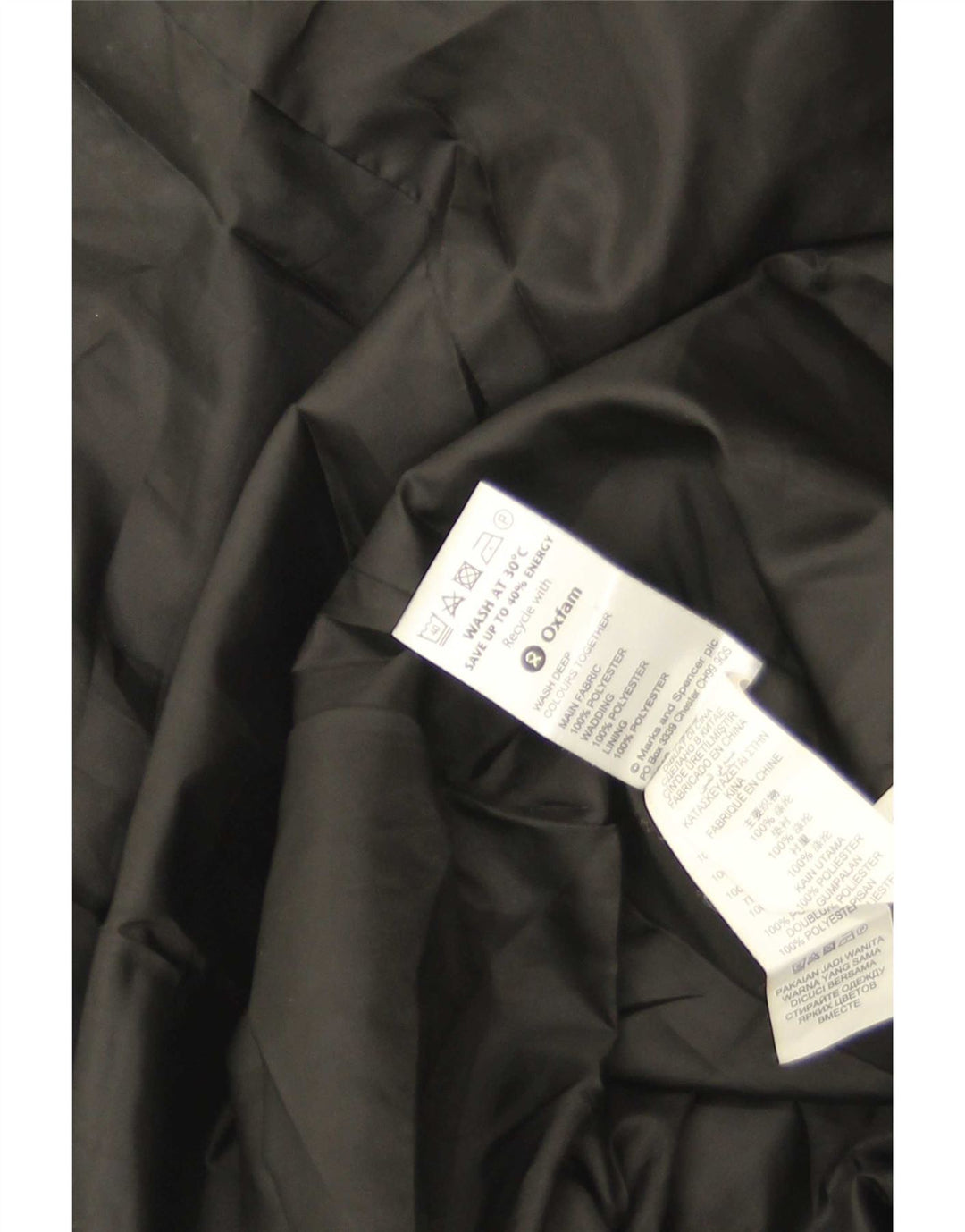 Marks & Spencer Abrigo acolchado para mujer UK 40 XL Poliéster negro