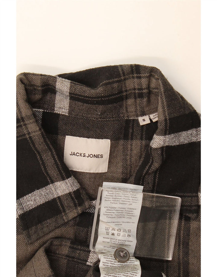 Jack & Jones Camisa De Franela De Algodón A Cuadros Gris Pequeño Hombre