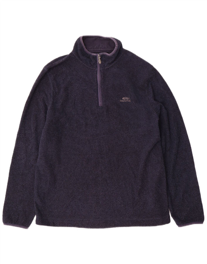 WEIRD FISH Sudadera con Cuello y Cremallera para Hombre Jersey XL Azul Marino Poliéster