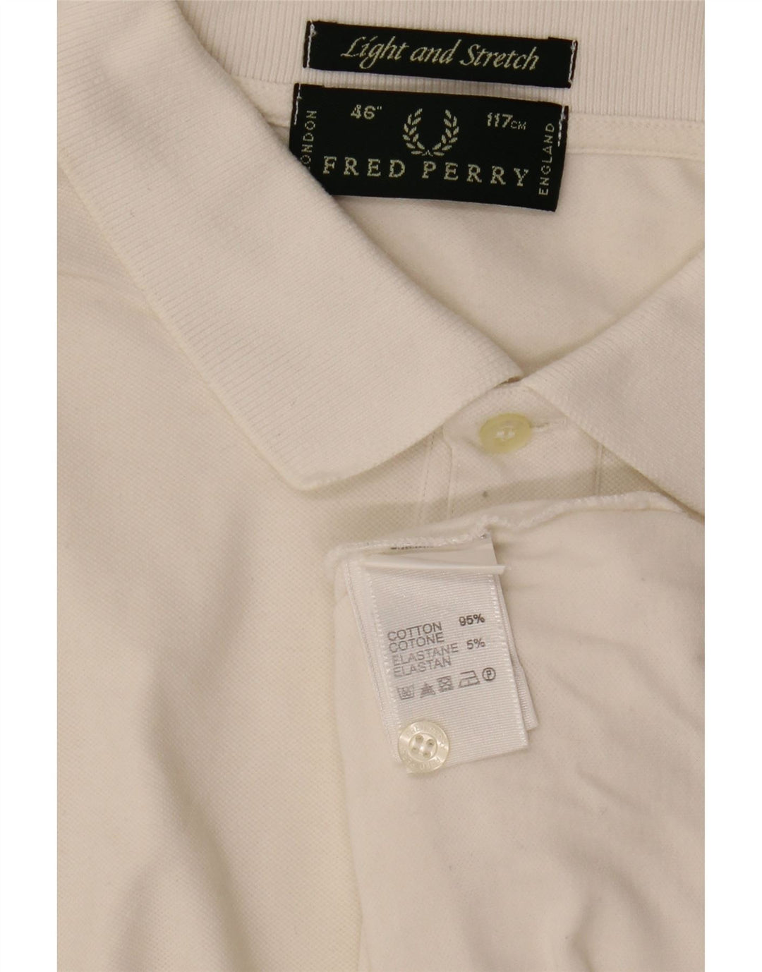 Fred Perry Polo Ligero Y Elástico Para Hombre Algodón Blanco Roto Grande