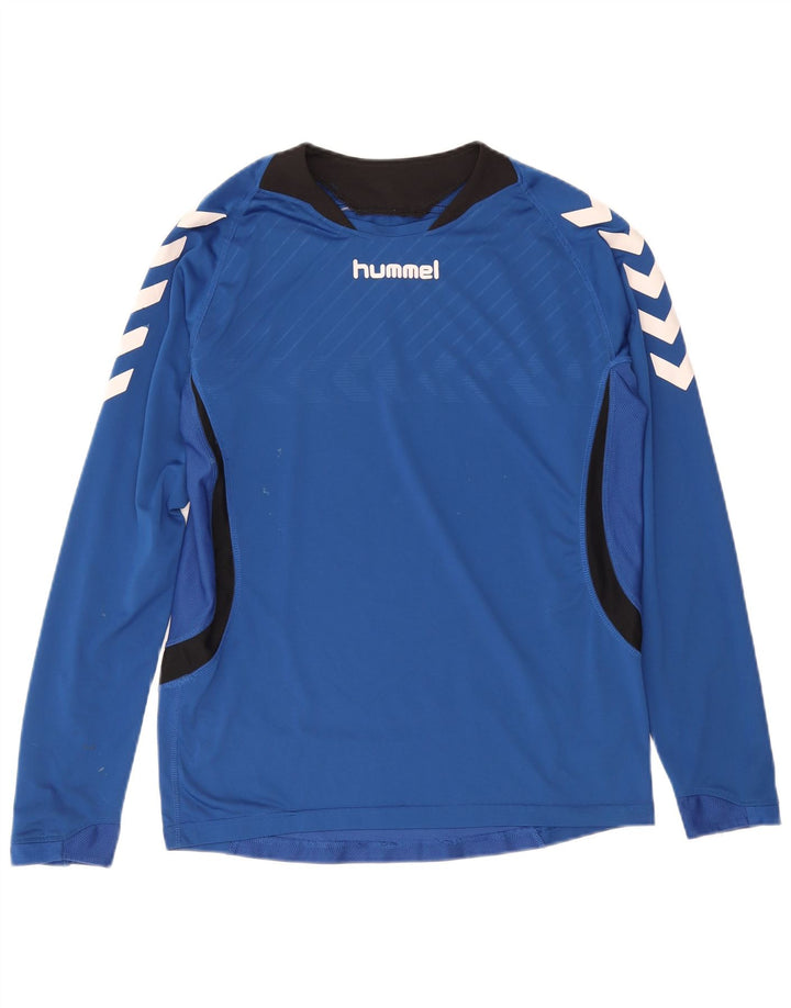 Hummel Hombre Graphic Top Manga Larga Poliéster Azul Medio Deportes