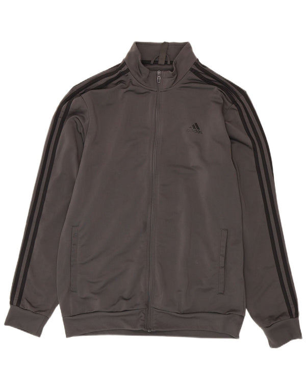 Adidas Hombre Chándal Top Chaqueta Grande Gris Poliéster