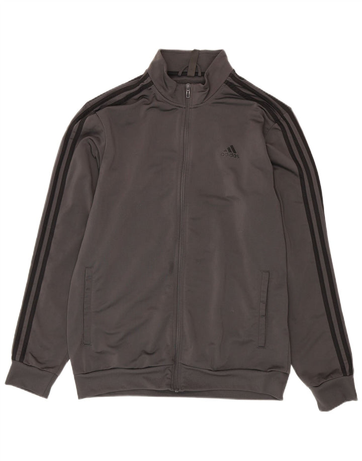Adidas Hombre Chándal Top Chaqueta Grande Gris Poliéster