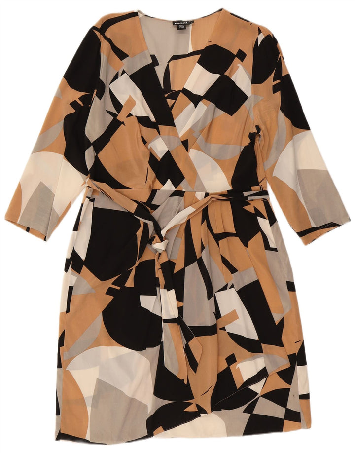 DKNY Vestido tubo de manga 3/4 para mujer UK 44 Grande Multicolor Geométrico