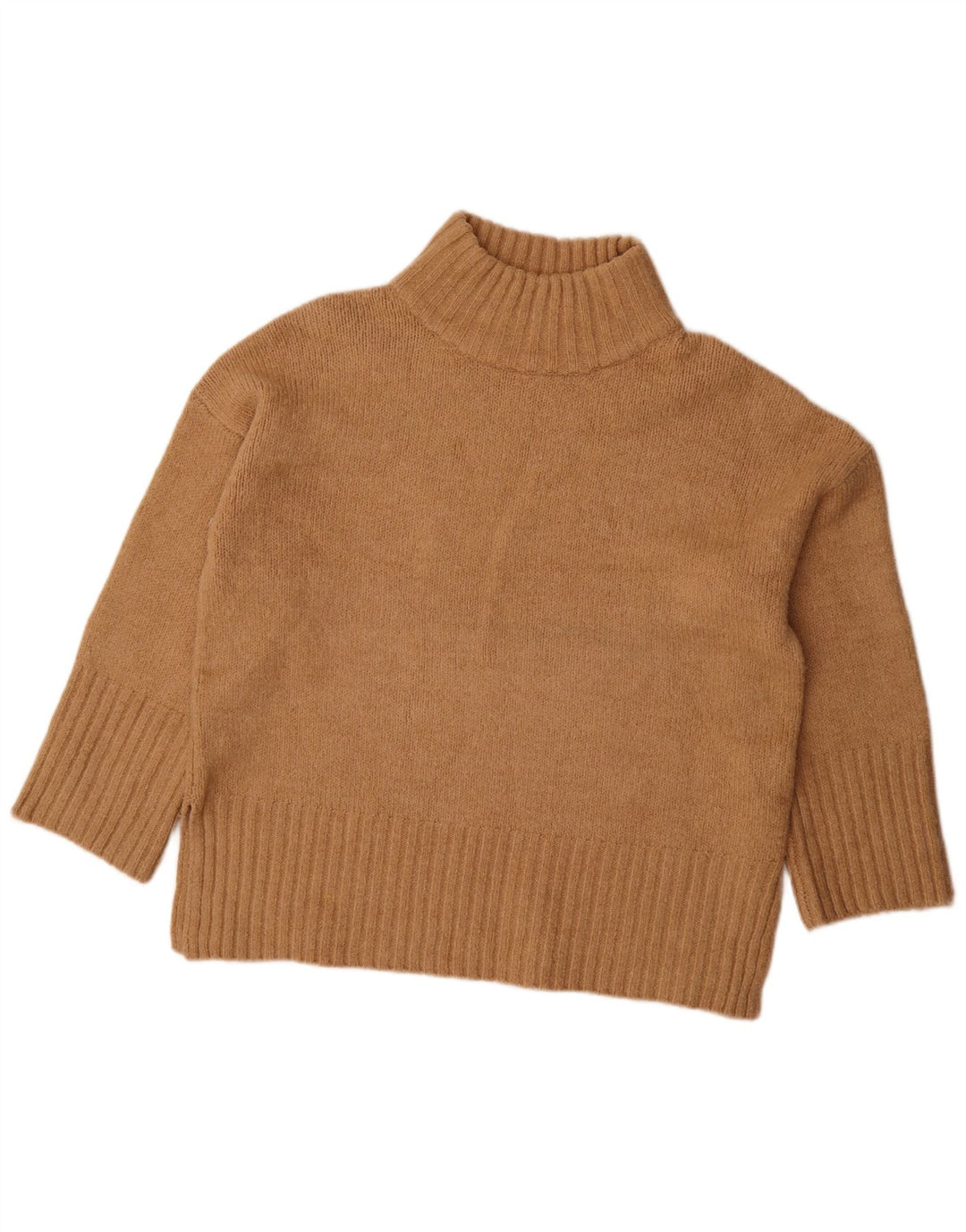 Topshop Jersey extragrande con cuello de tortuga para mujer, talla 40, color marrón medio