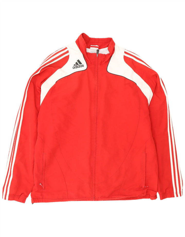 ADIDAS Chaqueta impermeable para hombre UK 48/50 XL Rojo Colorblock Poliéster