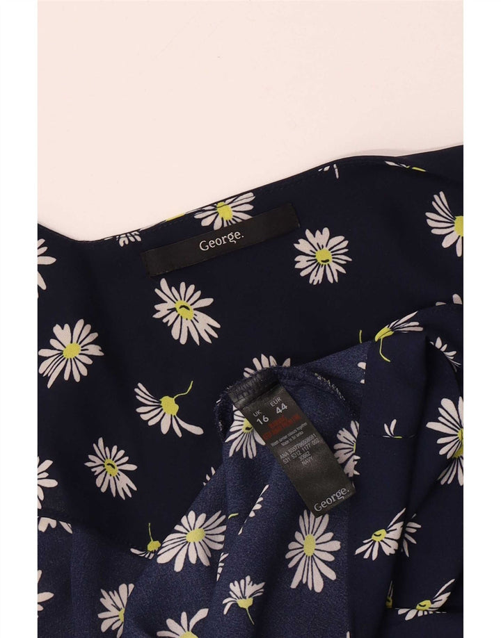 Top de tirantes George para mujer UK 46 Grande Poliéster floral azul marino