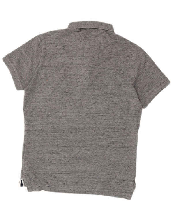 Polo Superdry para hombre de algodón moteado en gris medio