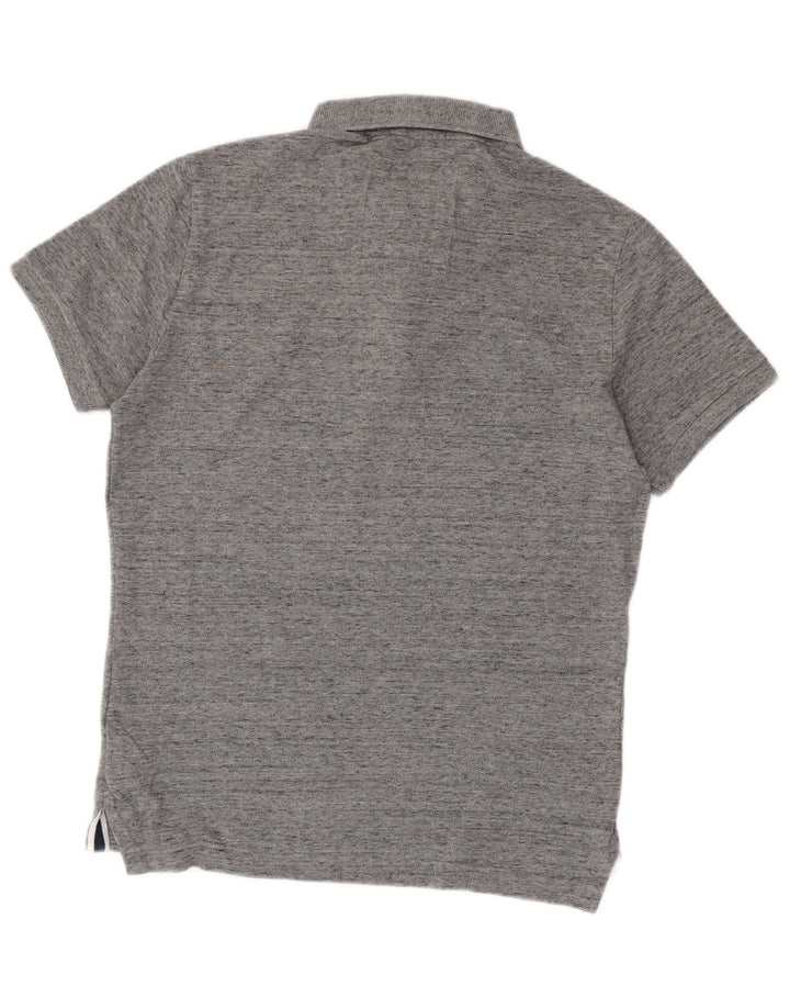 Polo Superdry para hombre de algodón moteado en gris medio