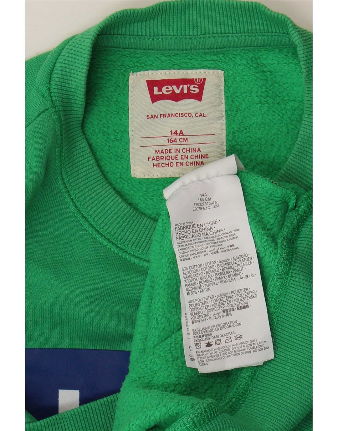 Levi's Boys Graphic Sudadera Jumper 13-14 Años Verde Algodón